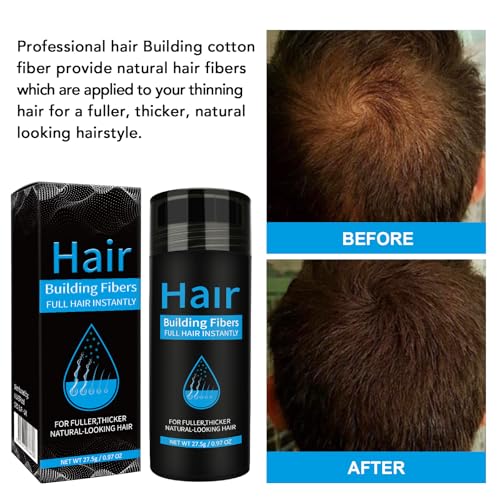 moulis Hair Fibers With Applicator, Hair Strengthening Natural Keratine, Hair Building Hair, Densifier Fiber Powder Spray for (Black)