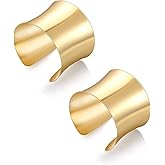 SAMOCO 2Pcs Cuff Bangle Bracelet for Women Cuff Bracelets Open Wide Wire Bracelets Adjustable Tone Wrist Cuff Wrap Bracelet