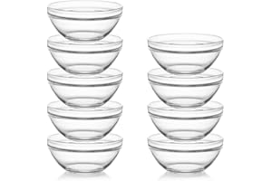 Sweejar 3 inch Small Glass Dipping Bowls set, 3 oz Dipping Sauce Bowls/Dishes, Mini Sauce Bowls for Ketchup, Soy, BBQ, Sushi,