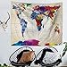 Luxsea Vintage Watercolor World map Print Home Tapestry 59