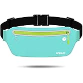 USHAKE Slim Running Belt, Ultra Light Bounce Free Waist Pouch Fitness Workout Belt Sport Waist Pack Exercise Waist Bag for Apple iPhone Samsung in Running Gym Marathon Cycling