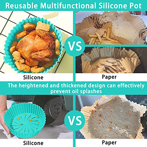 Air Fryer Silicone Liners 8 Inch Food Safe Reusable Air Fryer Basket