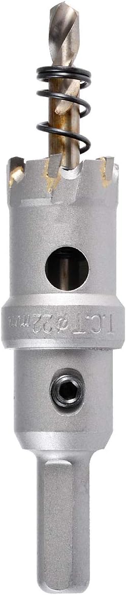 KATUR TCT Carbide Hole Saw Drill Bit 22mm, Tungsten Carbide Tipped Hole Cutter