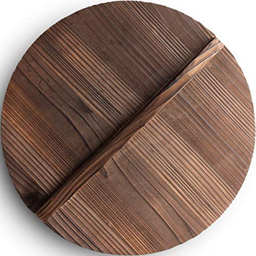 Klee Wooden Lid for 14" Cast Iron Wok - Wok Cover 14" - Wooden Lid for Wok - 14" Wok Lid for Cast Iron Wok - Wok Accessories - Wok Lid 14 Inch - Cast Iron Wok Lid - Thumbnail 6