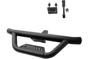 ONINE Texture Black Universal Hitch Step with Hitch Lock and Stabilizer Fit 2” Receiver Trailer Truck Towing Hitch Step Bar Rear Bumper Guard