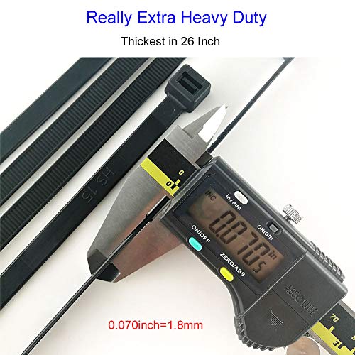 HS Heavy Duty Cable Zip Ties 26 Inch (50 Pack) Large Plastic Tie Straps