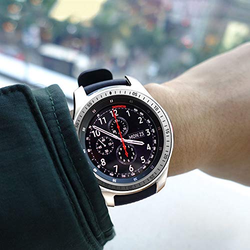 [2 Pack] JZK Samsung Galaxy Watch 46mm/Gear S3 Frontier & Classic Bezel Ring Styling,Adhesive Cover Anti Scratch & Collision Bezel Loop+Protector Case for Galaxy Watch 46mm Smartwatch Accessories - Thumbnail 5