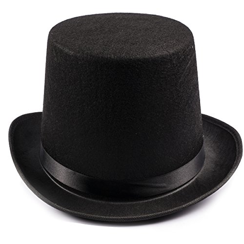 Black Guitar Player Costume Accessory Felt Top Hat-Aviator Sunglasses by Funny Party Hats