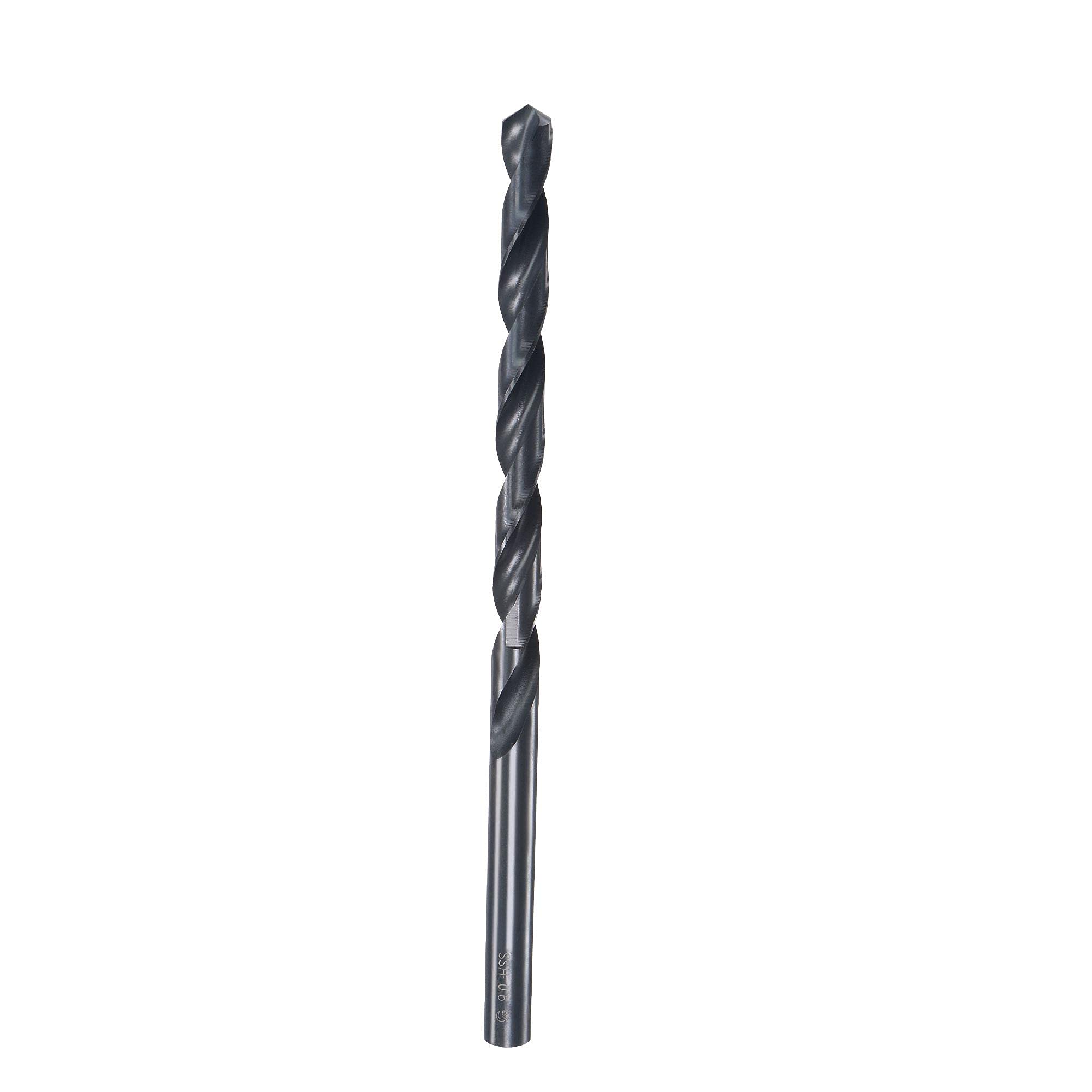 sourcing map High Speed Steel Lengthen Straight Shank Twist Drill Bit Fully Ground Black Oxide 9mm Drill Diameter 175mm Total Length 100mm Drill Bit Length