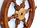 Hampton Nautical Deluxe Class Wood and Brass Decorative Ship Wheel 24