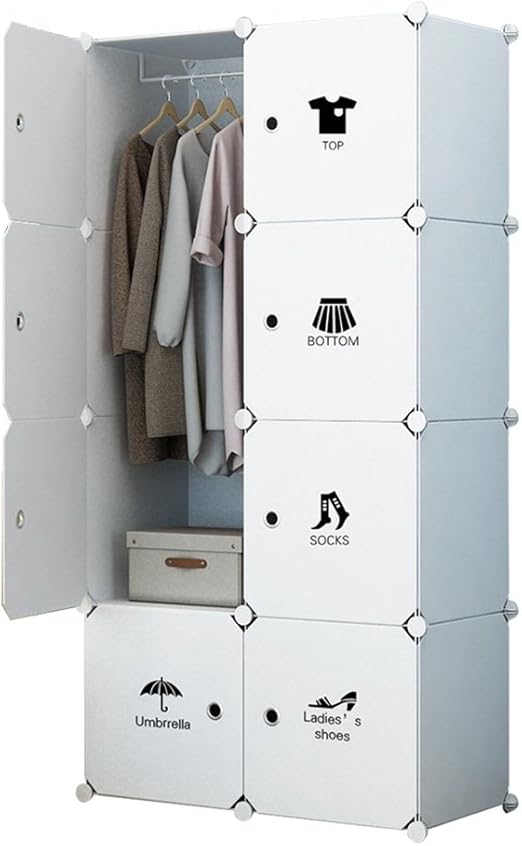 Amazon De Koossy Erweiterbares Kinderregal Kinder Kleiderschrank Fur Kinderzimmer 5cuebs 1hanger