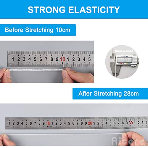 55 Yard Earloop Cord Elastic Strap, White Cord Stretchy Ear Tie Rope Handmade String for Sewing,1/8-Inch (3mm) by Aitere