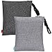 UTOTEBAG 2pcs Wet Dry Bag for Baby Cloth Diapers Wet Bag with Adjustable Handle & 2 Zip Pockets (Reusable, Water-resistant, Washable)