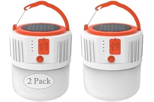 MUKKURI Camping Lantern Solar Rechargeable, LED Tent Light Ultra Bright for Camping (Eclectic, White)