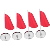 MUELODSIC Golf Flag and Cup Set 4 Hole Cup Plates and 4 Flags Putting Green Cups and Flags for Indoor Practice Mat Backyard Training Easy Replacement Accessory