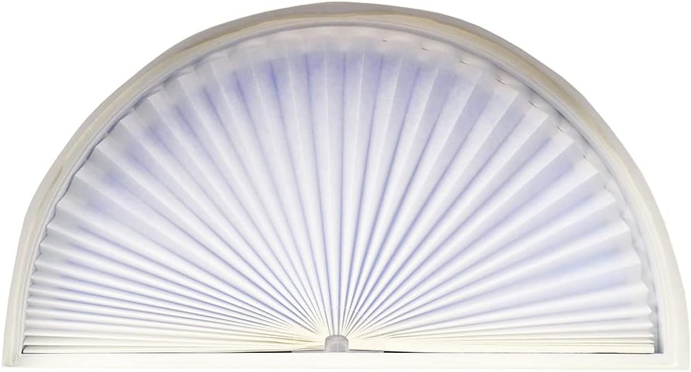 Window Treatments - Redi Shade No Tools Original Arch Light Filtering Pleated Fabric Shade White, 72 in x 36 in