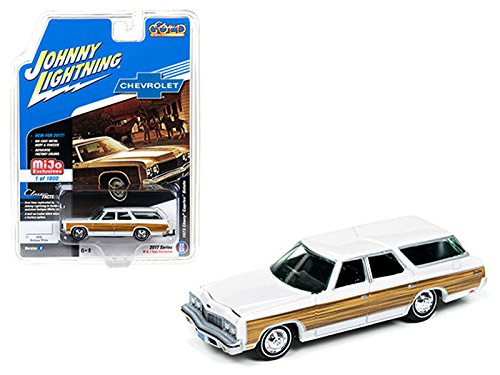 Johnny Lightning JLCP7003 1973 Chevrolet Caprice Wagon White Classic Gold 1/64 Diecast Model Car
