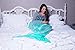 PixieCrush Mermaid Tail Blanket for Teenagers/Adults & Kids Thick, Plush Super Comfy Fleece Snuggle Blanket with Double Stitching, Keep Feet Warm (Large, Shiny Green)