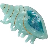 Spiral Conch Claw Clip,Acetate Hair Clips,Small Claw Clips for Women,Green