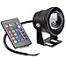 Remote Control 10w 12v Water Resistant RGB LED Underwater Light Lamp for Landscape Fountain Pond Lighting (Black)