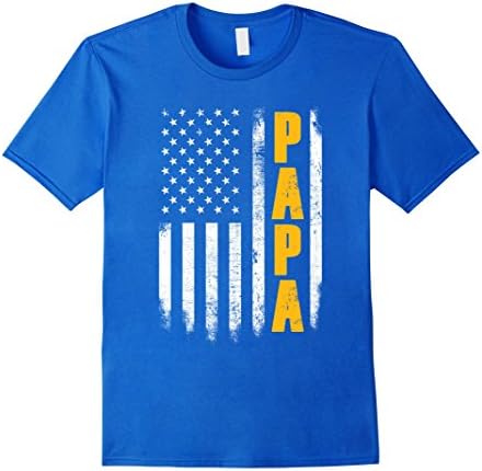 Mens 2017 Proud Papa Fathers Day Gifts Shirt From Grandchildren XL Royal Blue