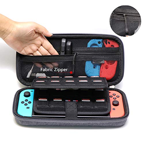 Soyan Shockproof Case for Nintendo Switch and Accessories, 19 Game Card and 2 Micro SD Card Holder (Heather Grey) - Thumbnail 2