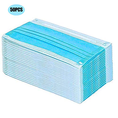 Safety Masks-50 Pcs Blue Disposable Face Mask Earloop Mouth Cover Anti Dust Face Mouth Masks Respirator Medical - Thumbnail 2