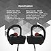 Bluetooth Headphone Wireless Headset for Sport Compact Over-Behind-Ear Earbud Hands Free Mic Sweatproof Stereo Fit Crystal Clear Sound iPhone Android Compatible Cheap on Sale-Black