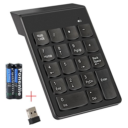 Sumger Numeric Keypad 2.4G wireless Keyboard Mini Portable 18 Keys Number Pad Financial Accounting Keypad with USB Receiver wireless for iMac,MacBook,MacBook Air,MacBook Pro,Laptop with AAA Battery