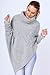WozWoz Women's Polo Neck Knit Poncho Cape Jumper Fall Long Sleeve