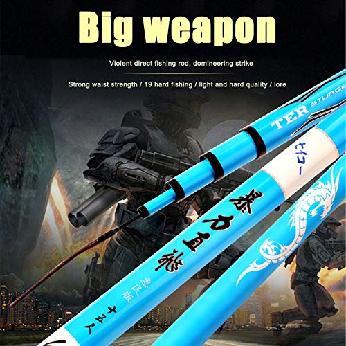 LZH FISHING Teleskop Angelrute Qualitäts, Carbon Faser 3.6m-10m Ultra Light schwer Reise Karpfenangeln Angelrute… – Bild 4