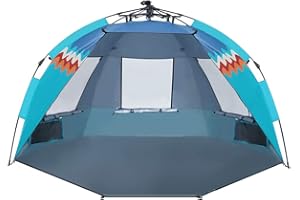 ALPHA CAMP Beach Tent Easy Instant Sun Shelter-Extended Zippered Porch Included