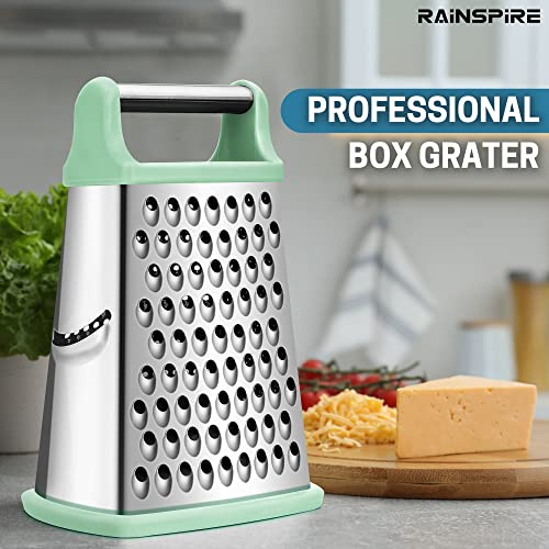 Rainspire Professional Box Grater, Cheese Grater Box for Kitchen