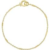 gorjana - Tatum Bracelet - 18K Gold Plated - Dainty Chain with Delicate Bar Accents - Minimalist Layering Jewelry - Secure Hinge Closure