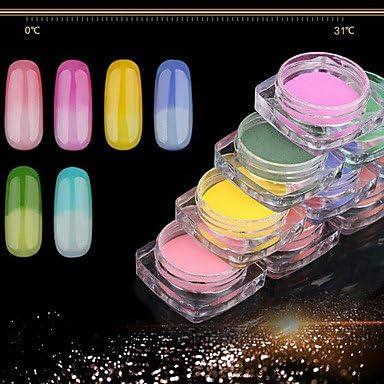 XZX Pinpai Foreign Trade Explosions 12 Single Temperature Powder Nail Polish Nail Magic Mirror Nail Powder Chameleon Temperature Glitter Green