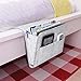 Actor Bedside Caddy Felt Storage Organizer, Under Couch Table Mattress Caddy for Holding Books Magazines Tablet Phone - Five Pockets and Side Charging Cable Hole(Grey with Hole)