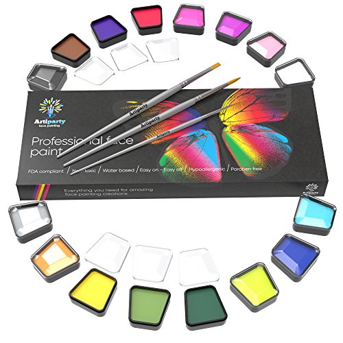 Face Paint Set - Make Up Paint - Premium Adults & Kids Face Painting Kit - Non-Toxic & Hypoallergenic - Easy to Apply & Remove