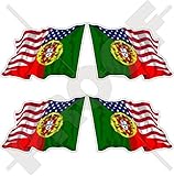 USA United States of America & PORTUGAL American-Portuguese Flying Flag 2