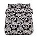 SDIII 3PC Black and Cream Skull Bedding Microfiber King Skeleton Duvet Cover Set