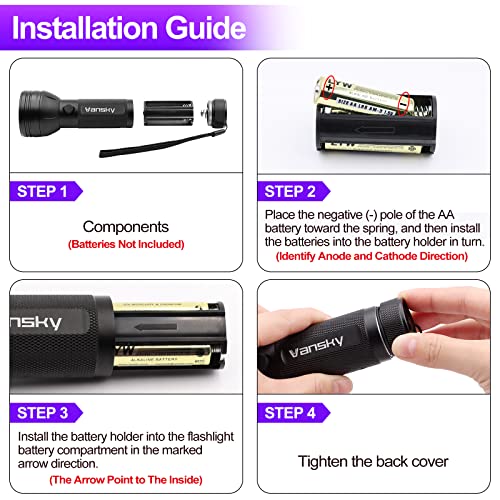 Vansky UV Flashlight Black Light, 51 LED Blacklight Pet Urine Detector