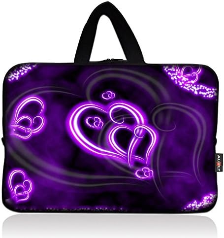 AUPET Purple Hearts Universal 6~7 inch Tablet Portable Neoprene Zipper Carrying Sleeve Case Bag