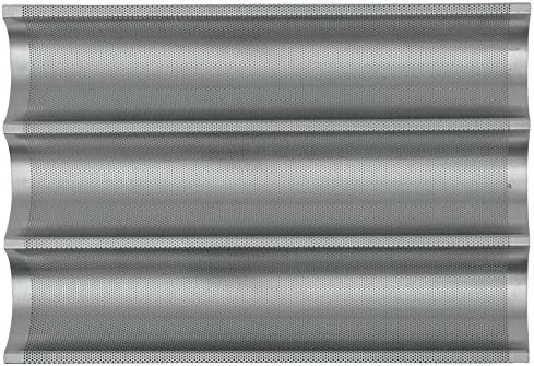 Chicago Metallic Uni-Lock Perf. Aluminum 3-Mold Baguette Pan