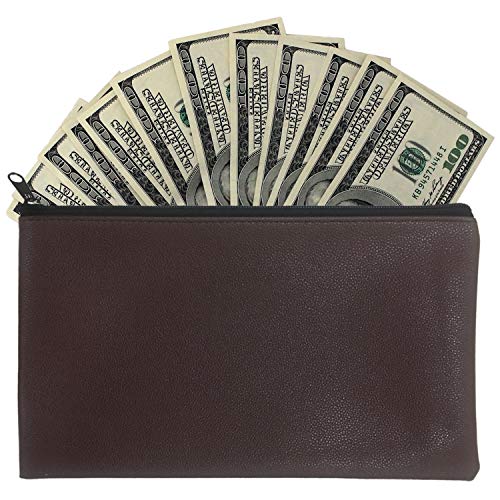 Zippered Security Money Bag Bank Deposit Bags Leatherette Cash Bag,Utility Coin Bag for Business, Household, School or Personal Use,3 Pack - Thumbnail 5