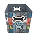 Paw Prints Fabric Pet Toy Bin, Wordplay Design, 14.75 x 10 x 10.75 Inches (37409)