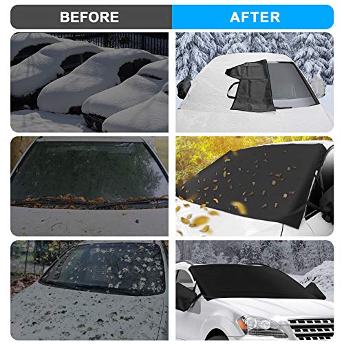 CHERYLON Car Windshield Snow Cover with Side Mirror Covers for Most