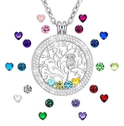 Birthstone Necklace Family Tree Necklaces for Women Mom Gifts in