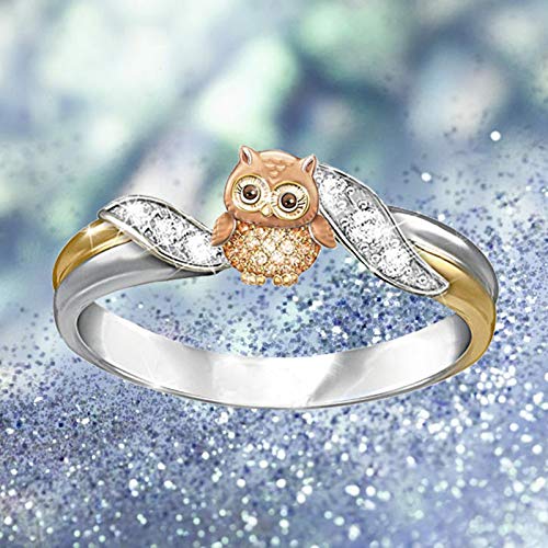 Ymibull Ring Jewelry for Women and Girls, Personalized Metal Diamond Microinlaid Female Ring Jewelry Gift(A4-Sliver,8)