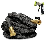50' Expanding Garden Hose by (KONA), Strongest Durable Expandable Hose + Free 8-Way Sprayer. Strong Brass Connectors, Triple Nature Latex Core, 3/4 USA Standard, 175 PSI