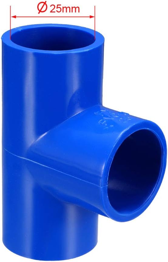 sourcing map 25mm Slip Tee PVC Pipe Fitting T-Shaped Coupling Connector Blue 10 Pcs, 25mm Tee, 10 Pack - Image 5