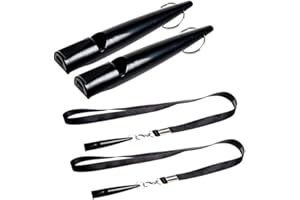 Professional Dog Whistles 2 Pcs Pet Dog Training Whistles with Lanyard Black Dog Whistle for Recall